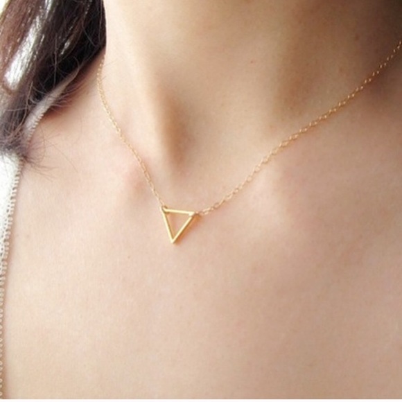 Golden Threads Jewelry - Dainty Triangle Pendant Necklace